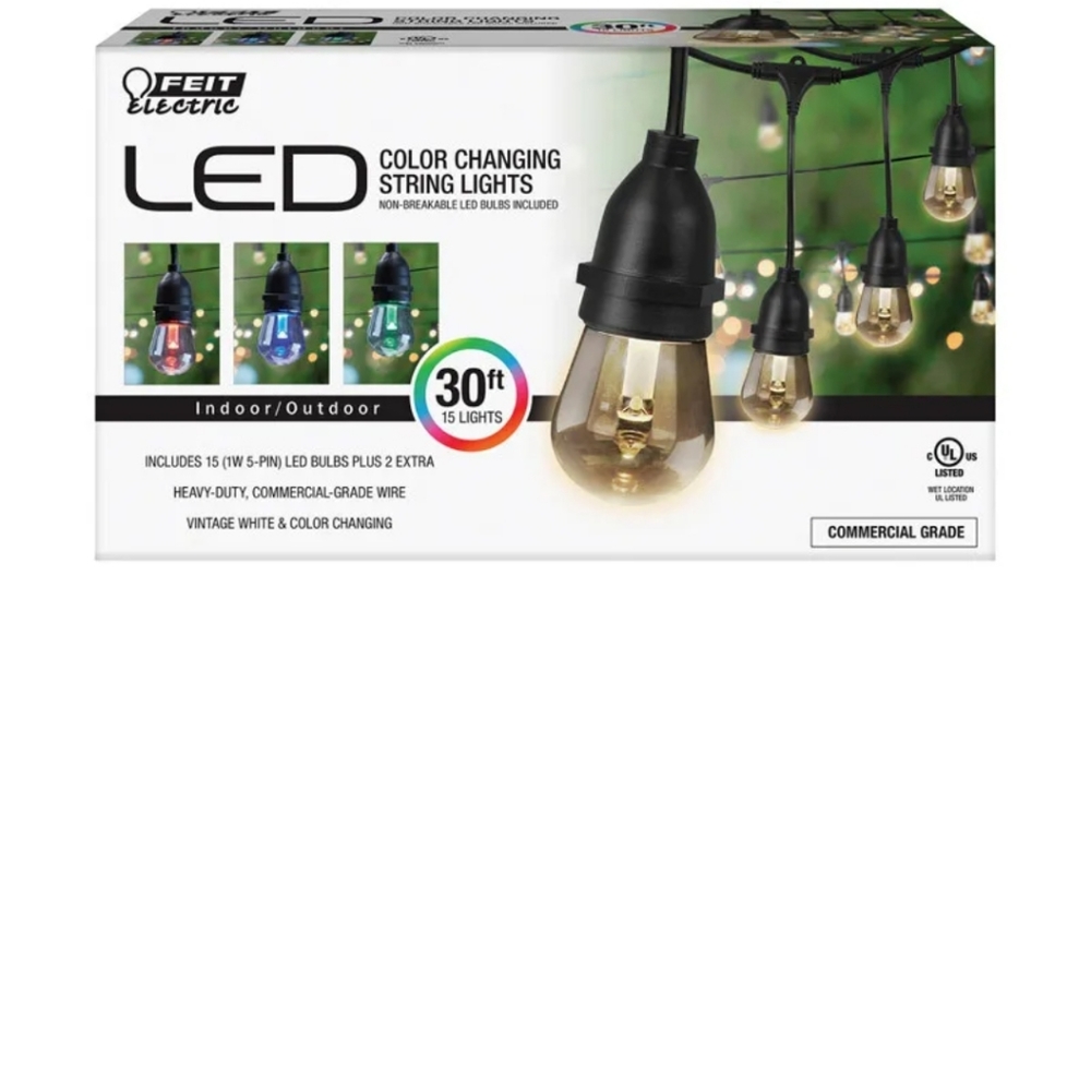 Feit Electric Decorative Color Changing String Light Set 30 ft